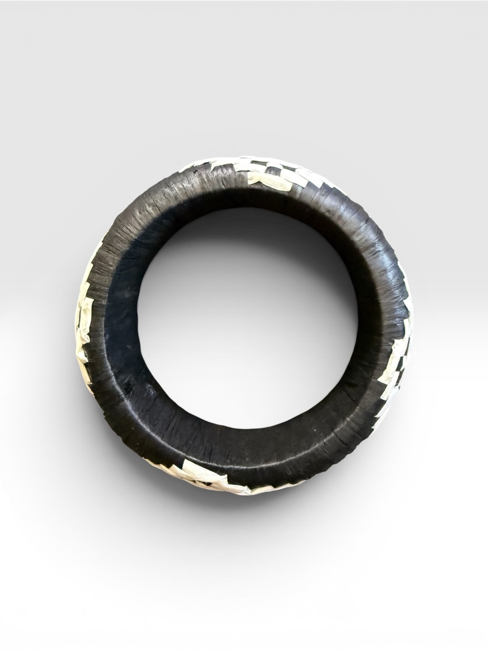 Plunder Mika Large Woven Cuff Bracelet Black White Boho Statement - Picture 3 of 3